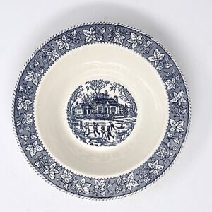 Homer‎ Laughlin Shakespeare Country Serving Bowl 9" Blue Excellent Vintage